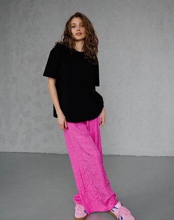 Klasyczny T-shirt bluzka Ludmiła czarna, Zaiste!