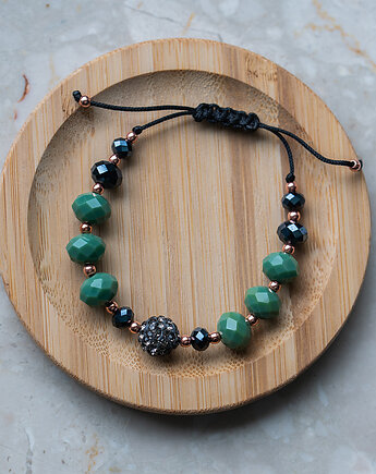 Zielono-Czarna Bransoletka regulowana, All My Jewelry