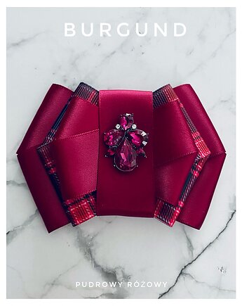 Brosza Burgund   NOWOŚĆ, Pudrowy Różowy