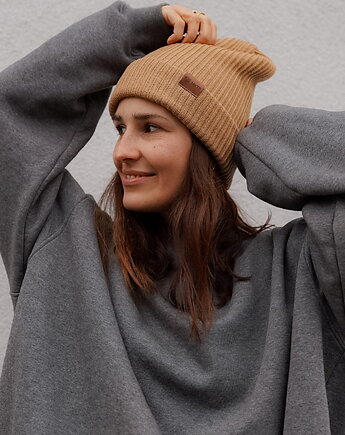 Czapka Tender Stories Kawa z mlekiem 100% Merino, MKTP