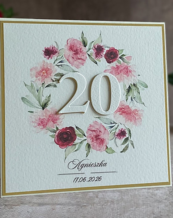 Personalizowana kartka na 20 urodziny, BH 21, Anna Art and Crafts