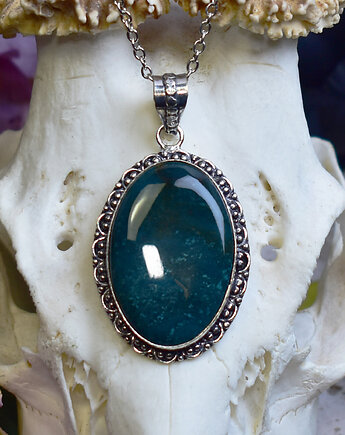 Miedziany posrebrzany wisiorek z agatem mszystym, Spirit Of Copper