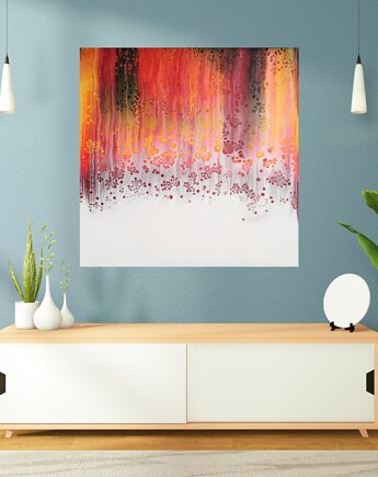 FLUO 80x80 cm Akryl na płótnie Abstrakcja do salonu, Joanna Bilska