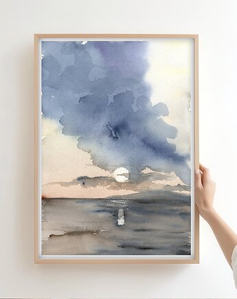 Oryginalna akwarela. Morze  A4, Malgorzata Domanska