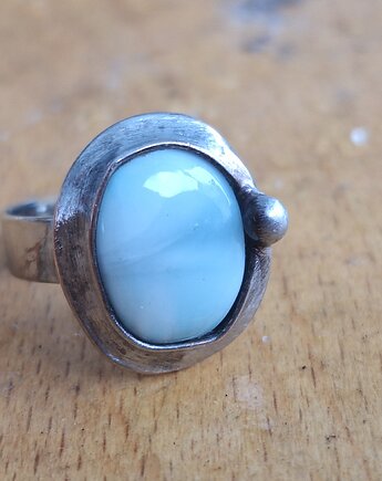 Larimar - pierścionek regulowany, po drugiej stronie lustra