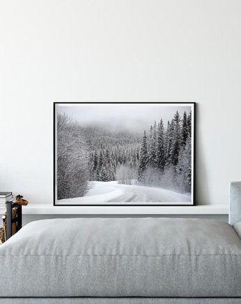 PLAKAT  zimowy Góry z górami Góra Śnieg, black dot studio