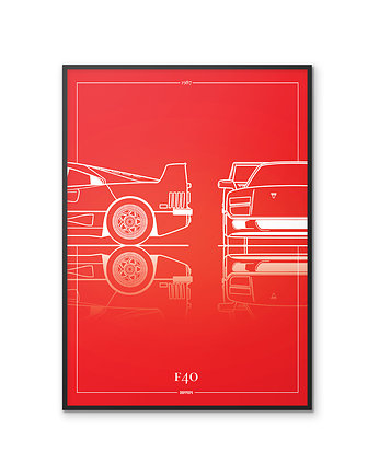 Plakat Motoryzacja - F40, Peszkowski Graphic