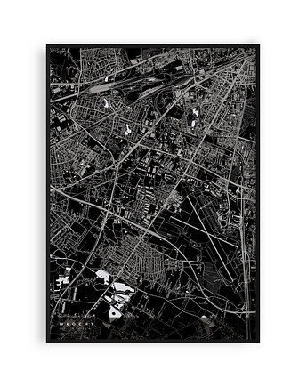 Plakat Mapa Włochy, dzielnice Warszawy, PLAKATY GEOMETRYCZNE