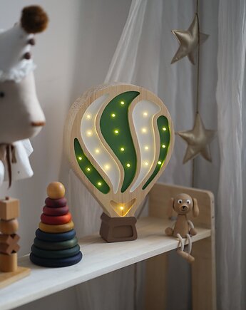 Drewniana lampka Balon Zielony, The Luliland