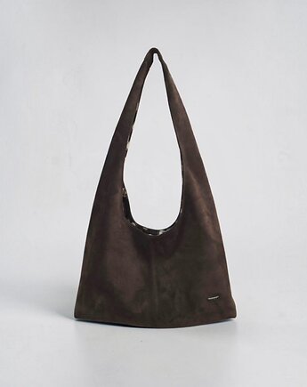 Torebka Hobo skóra zamszowa czekoladowa, UNIQUE HandMade