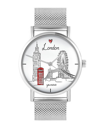 Zegarek - Londyn - bransoleta mesh, yenoo