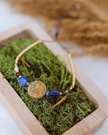 Bransoletka Amulet - Ochrona - Jaspis Lapis Lazuli Mokait, w hand works