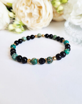 Ochrona i pozytywne myśli- Elegancka bransoletka z Turmalinem, Seylla pracownia