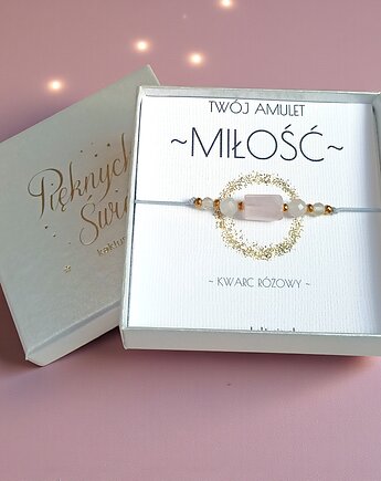 WYSYŁKA 24h - MIŁOŚĆ - świąteczne pudełko - kwarc różowy, kaktusia