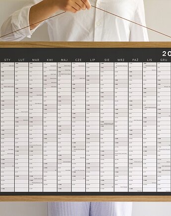 Planer ścienny 14 miesięcy - Kalendarz Święta, Niedz. Handlowe, Follygraph