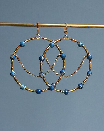 Duże kolczyki koła z jaspisem cesarskim, AT NOON