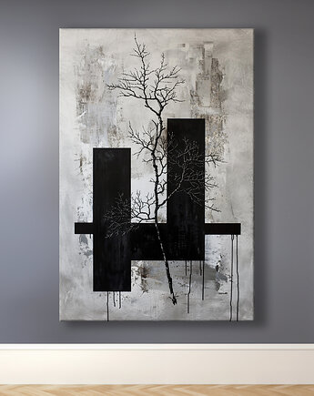 Monument - Obraz na płótnie - Druk Blejtrama, Brutalizm, Abstrakcja #52, Black Sapphire Art