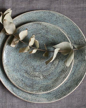 komplet talerzy ceramicznych niebieski, studio m.
