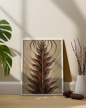 Plakat Geometryczna Botanika Beż, Abstraktoria