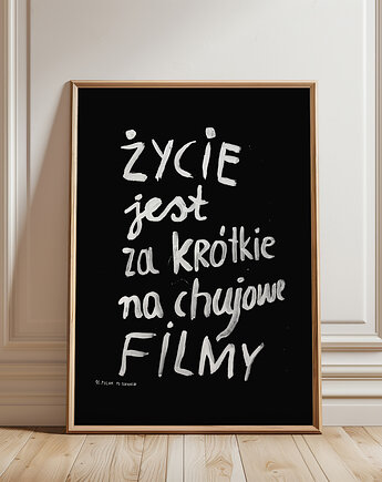 FILMY Filmowy cytat Czarno biały plakat typograficzny motywacyjny prezent, BEATNIK illustration