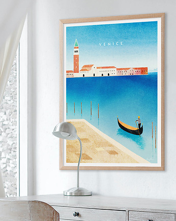 Wenecja Włochy - Canal Grande i Dzwonnica św. Marka - plakat fine art, minimalmill