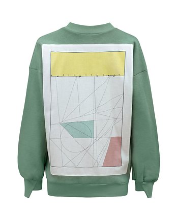 Zielona bluza z geometryczną grafiką, Ewa Gołaszewska