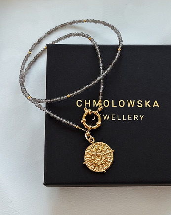 Naszyjnik Kwarc Dymny i Róża Wiatrów, Chmolowska Jewellery