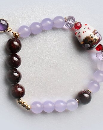 UNIKAT maneki neko granat chalcedon, KEIT