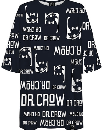 DR.CROW T-shirt Damski Oversize Logo Czarna, DrCrow