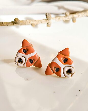 Kolczyki pieski Jack Russell Terrier małe lekkie kolczyki z motywem JRT, Dary Rusałki