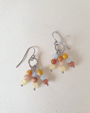 Kolczyki BOHO ART jadeit multi kolor, modesign