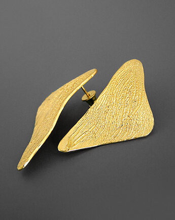 Abstrakcyjne kolczyki pozłacane skrzydła, Pastelove Jewelry