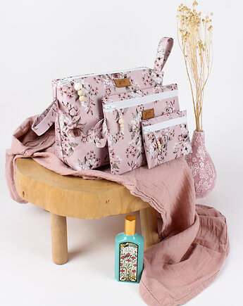 Komplet 3 kosmetyczek wodoodpornych KWIATY, gucialoveskids