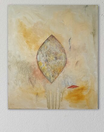 "The seed" 70x80 cm, obraz na płótnie, pigmenty ziemne, akryl, naniby