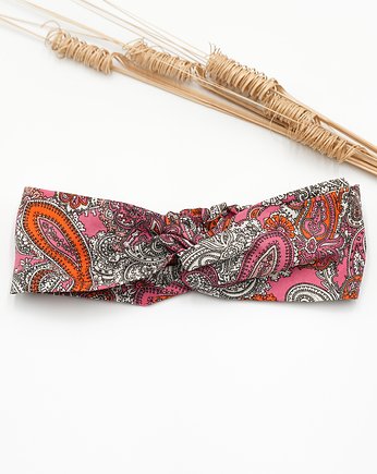 Opaska przeplatana boho róż, wu handmade