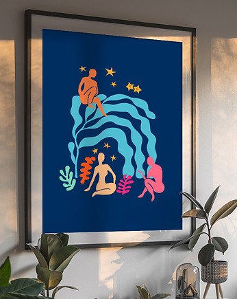 Nocny ogród - plakat 50x70 cm, minimalmill