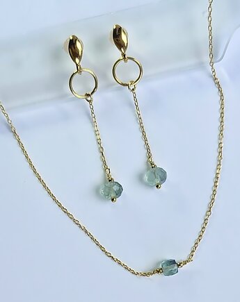 Fluoryt - zestaw z pozłacanego srebra, Studio Gazela