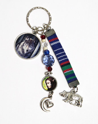 Breloczek - Wilk, elf, niedźwiedź, rzemień boho, yenoo