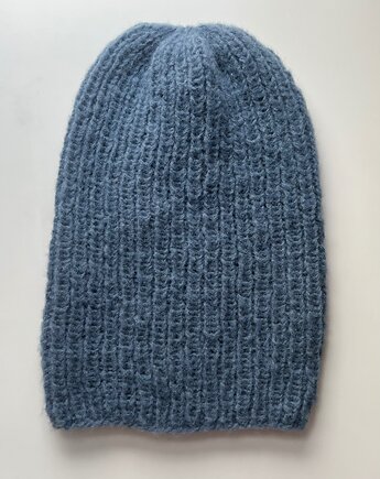 Zamówienie indywidualne-Przejściowa czapka Dimma z alpaki denim, Made by Jaga