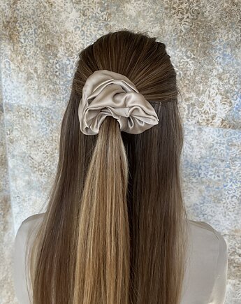 Gumka scrunchie 100% wiskoza beż, Tiny Stone