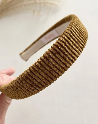 Płaska sztruksowa opaska do włosów Golden, Volie Line