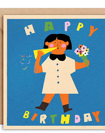 Kartka Happy Birthday  + koperta, MUKI design