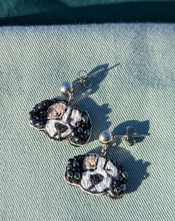 Kolczyki pieski - ręcznie robione, Papaya