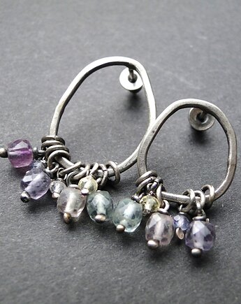 Kolczyki srebrne Fluoryt 004, Memero