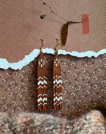 Kolczyki boho hippie etno koraliki szklane, Radoshka