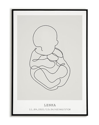 Plakat METRYCZKA kontur DZIECKO linie M71, Bajkowe Obrazki