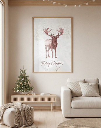Plakat Burgundy deer, Well Done Shop