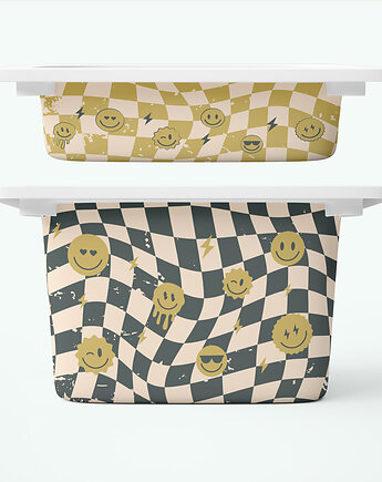 Emoji kratka  - naklejki na pojemniki na zabawki, ALE Pomysl