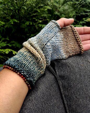 Ombre z piaskiem / mitenki, agat handmade
