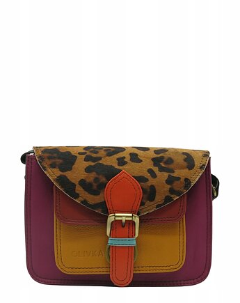 Skórzana torebka damska regulowany pasek oryginalna listonoszka eko OLIVKA, Olivka Warsaw